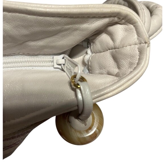 Vintage Sharif Bucket Bag Made in USA Striped Metallic Leather Shoulder Bag - Picture 9 of 13